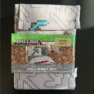 NWT Minecraft Full Sheet Set - Gray